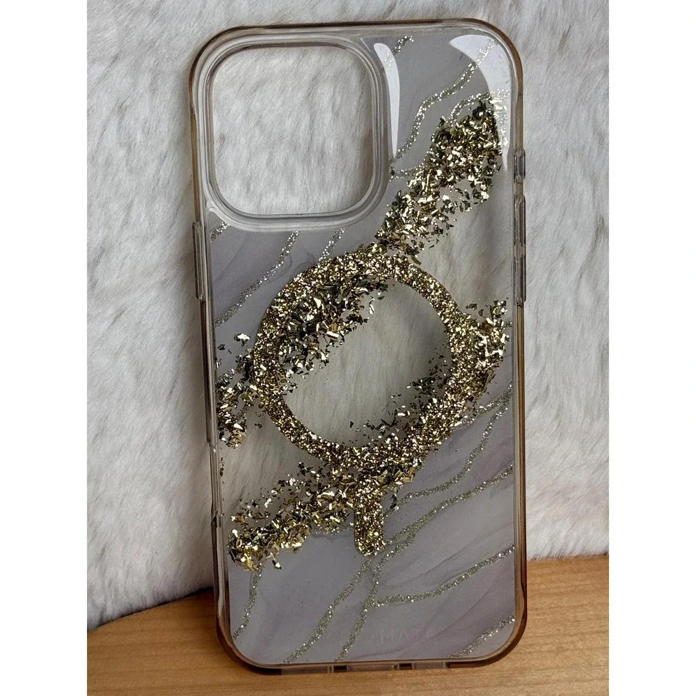 Case-Mate Karat Marble iPhone 16 Pro Max Case MagSafe Gold Leaf CM054614